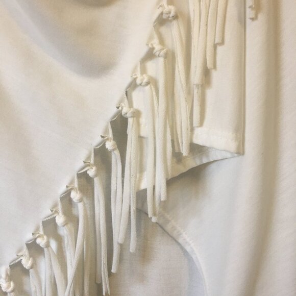 White Coastal Cowgirl Tassel Trimmed Cardigan Wrap - Picture 8 of 16